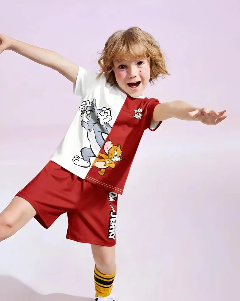 Red Tom & Jerry Unisex Kids' Suit