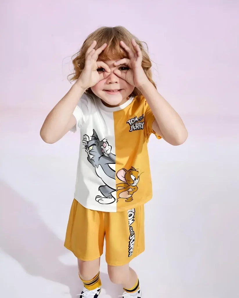 Yellow Tom & Jerry Unisex Kids' Suit
