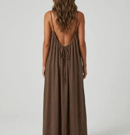 Elegant brown Maternity Maxi Nightdress