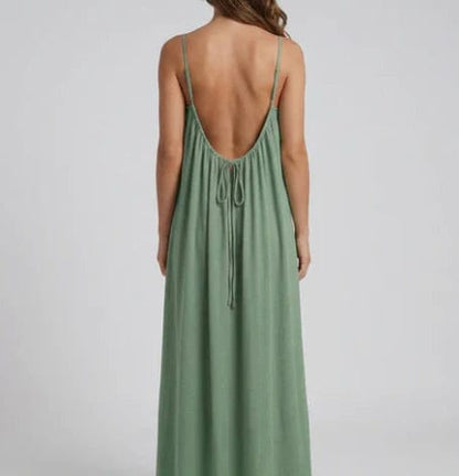 Elegant Green Maternity Maxi Nightdress