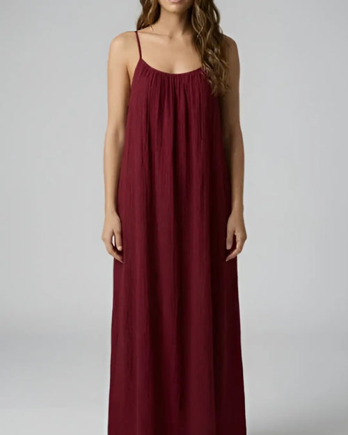 Elegant Maroon Maternity Maxi Nightdress Soft Comfortable Women Nightwear Pakistan