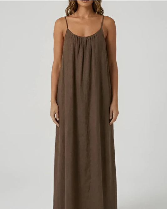 Elegant Brown Maternity Maxi Nightdress Soft Comfortable Women Nightwear Pakistan