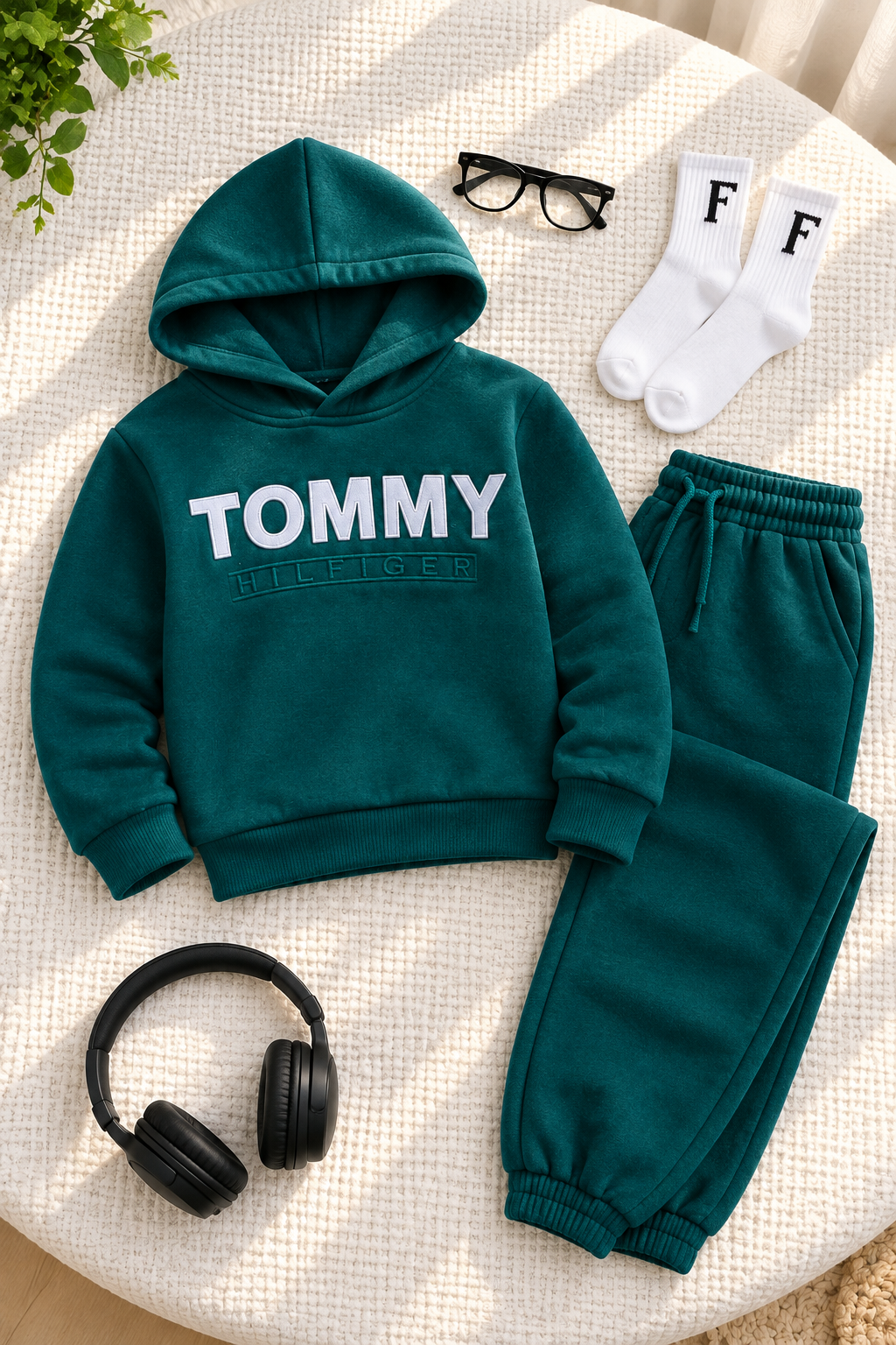 Kids Tommy Hoodie – Winter Hoodie | Teal Color