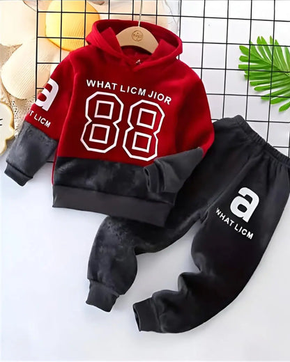 Kids Winter Fleece Suit – Red 88 Sport Print