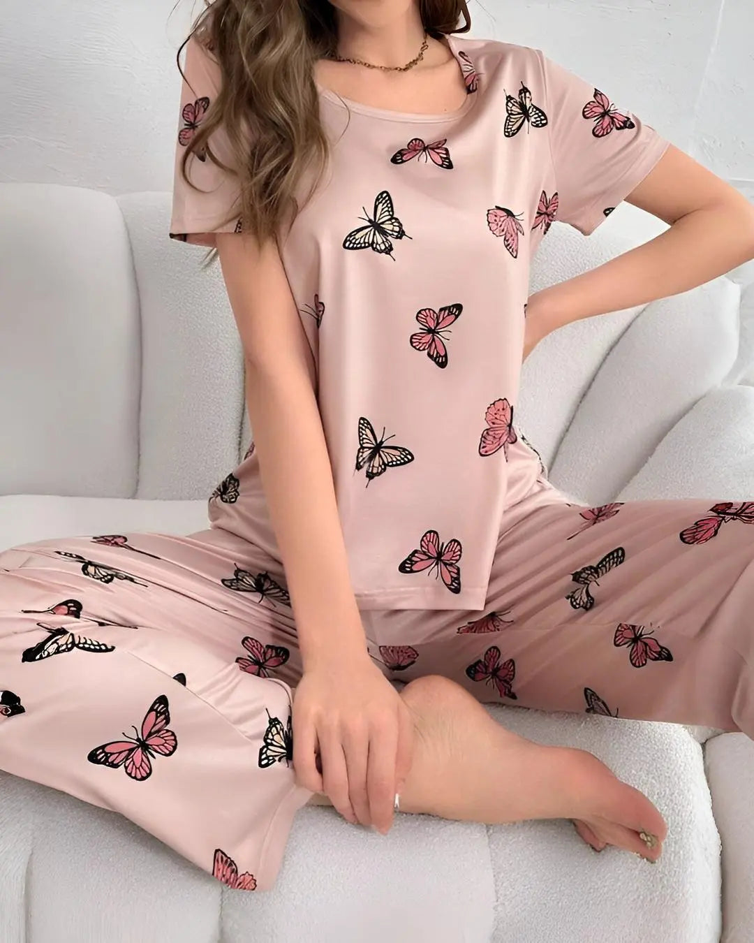 Monach Nightgown with Butterfly Print