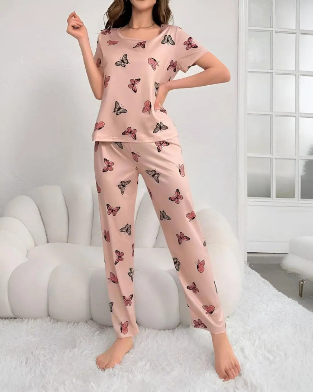 Monach Nightgown with Butterfly Print