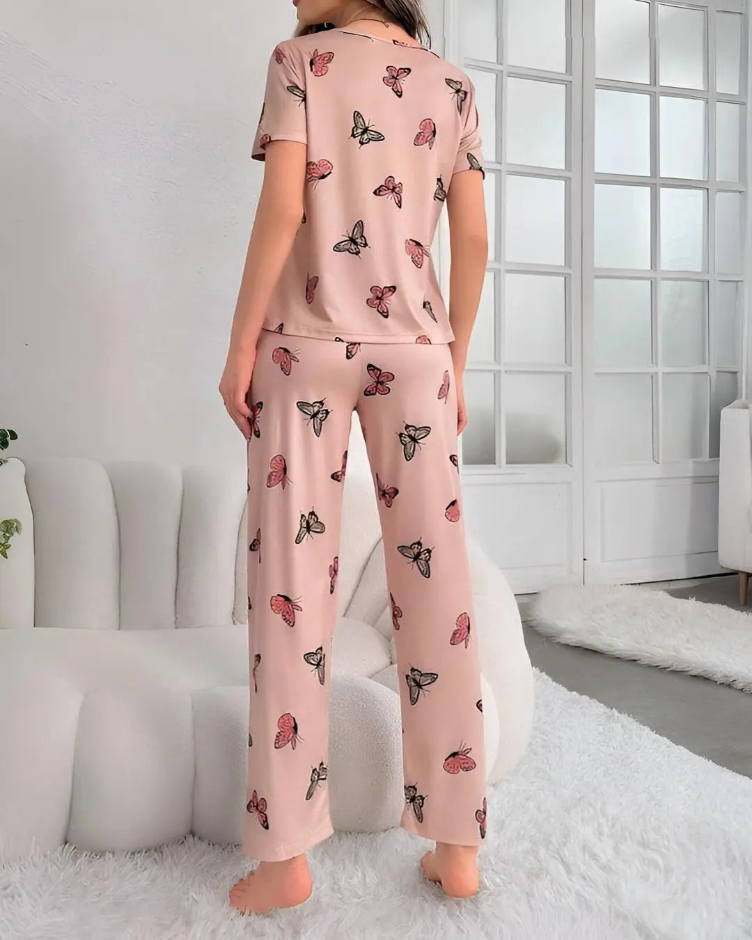 Monach Nightgown with Butterfly Print