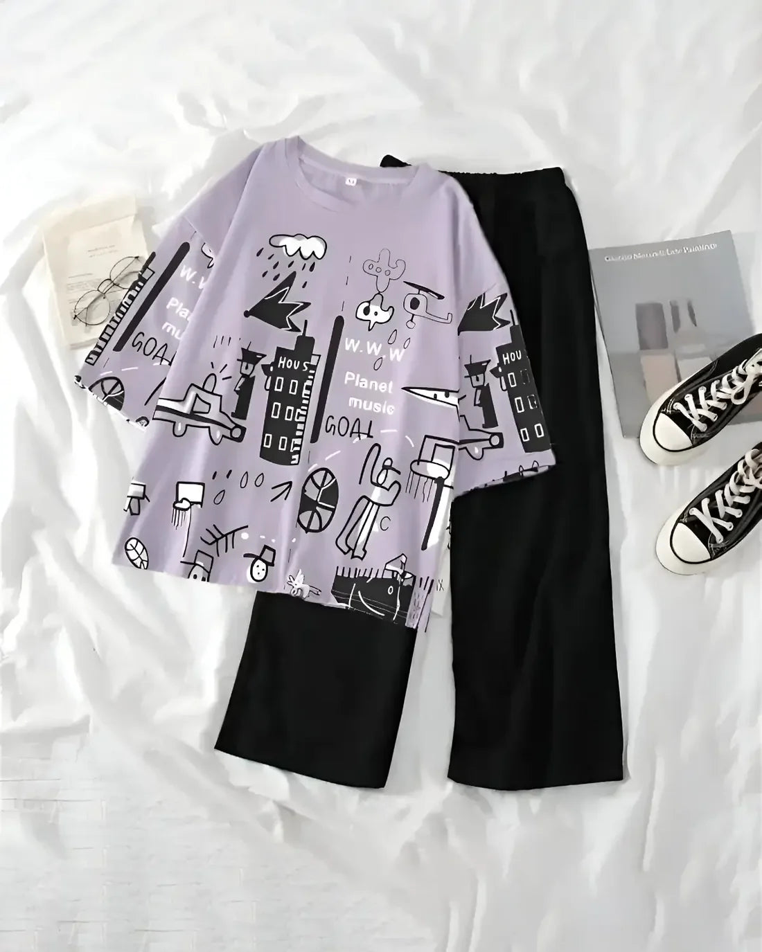 Purple Funky Nightwear Set