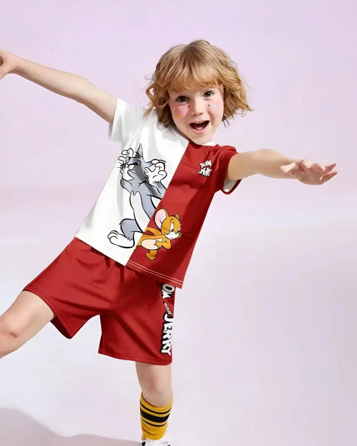 Red Tom & Jerry Unisex Kids' Suit