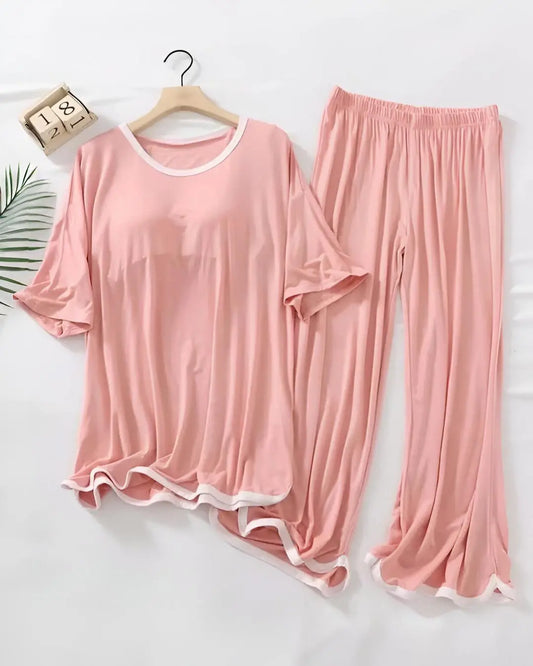 Pink plazzo style night suit for women
